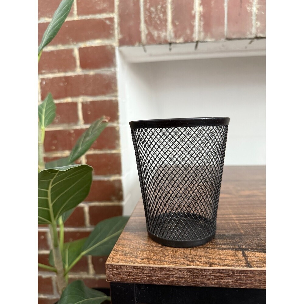 Small wire metal pencil cup holder